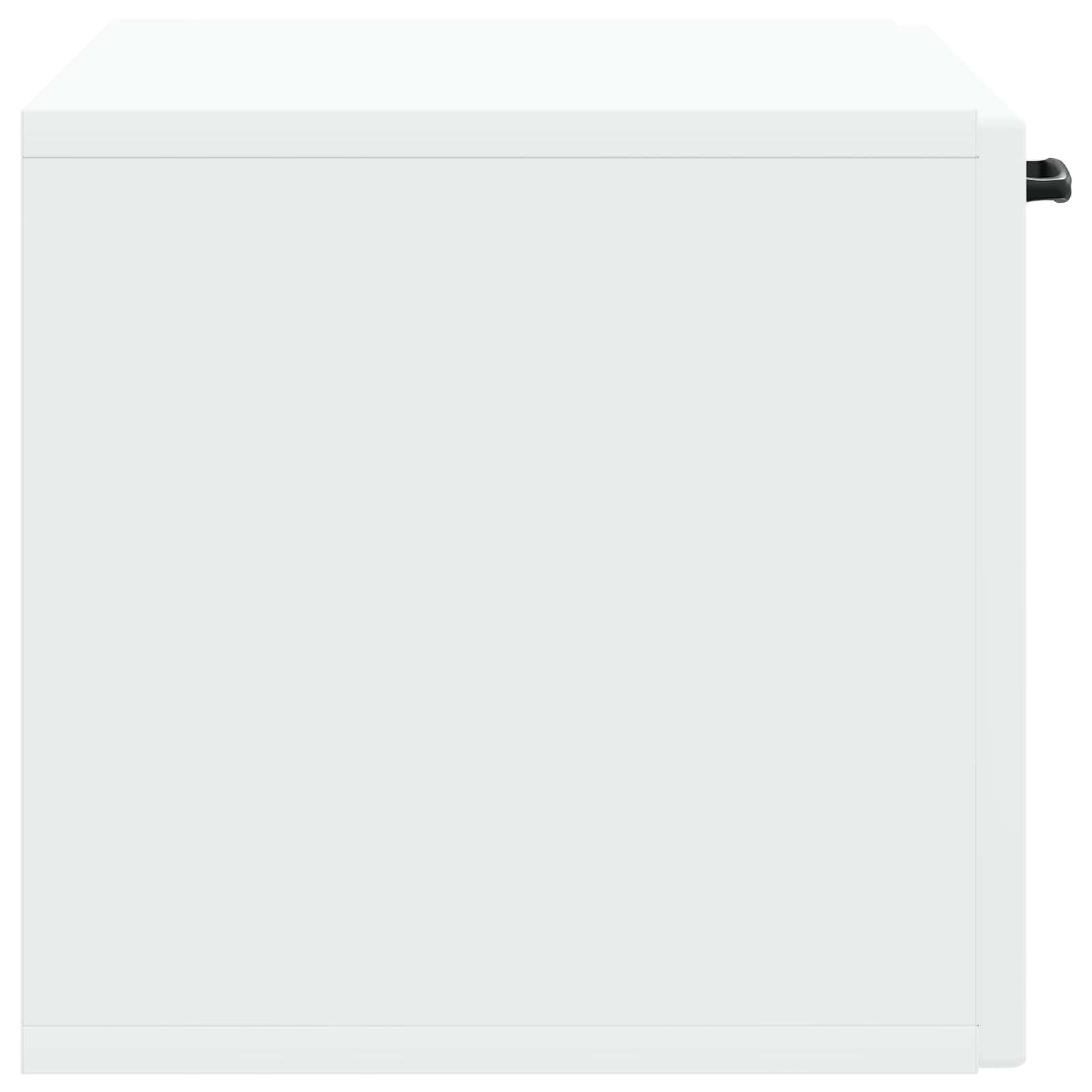 Meuble TV Mural Blanc en Bois d'ingénierie 59,5 x 31 x 30 cm avec étagères, Portes pivotantes, Rangement Polyvalent pour Salon séjour multimédia et Support Console Design Moderne