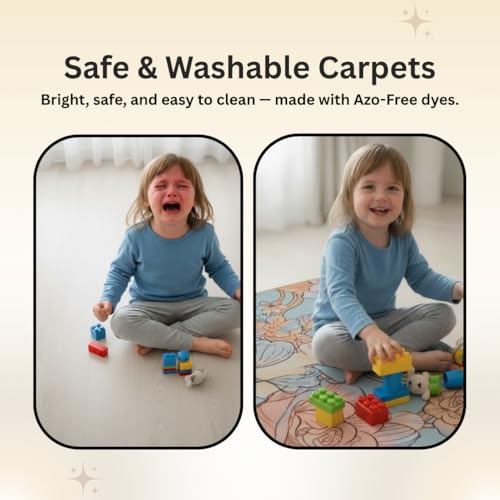 Image of Athom Living Disney Princess Runner Carpet 2x4.5 Ft, Soft Printed Mat with Anti-Skid Backing, Durable Washable Runner for Kids Bedroom, Play Area & Playroom Decor