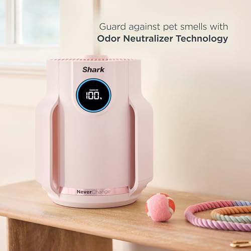 Image of Shark Air Purifier for Home, NeverChange Compact Pro, for Bedroom, Nursery, Home Office, Dorm, HEPA-Exceeding Filter, Captures Pollutants, Pet Dander, Dust, Odor, Smoke, and More, HP072PK, Quartz