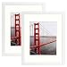 Frametory, Set of 2, 11x14 White Picture Frame - Made to Display Pictures 8x10 Photo with Ivory Color Mat - Wide Molding - Preinstalled Wall Mounting Hardware (11x14 - Set of 2, White)