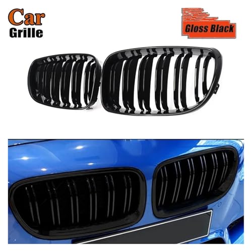 Parrillas de listón doble para BMW Serie 1 E81 E82 E87 E88 en negro brillante 6