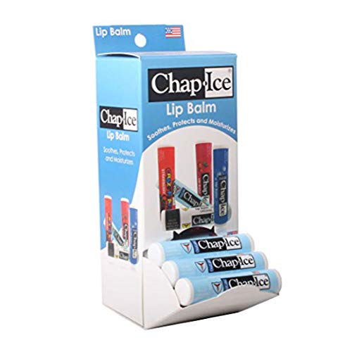 Chap-Ice | Medicated lip balm - for chapped, windburned lips - gravity feed display - 24 count
