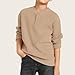 BOUTIKOME Waffle Sweatshirts for Toddler Baby Boys Buttons Fashion Shirts Kids Fall Pullover Long Sleeve Tops Clothes(Khaki,2-3T)