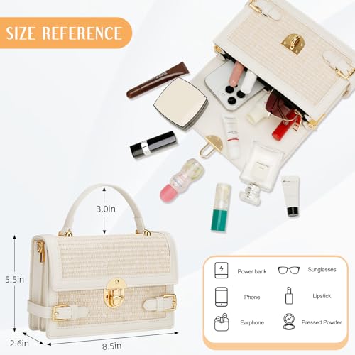 Image of KKXIU Straw Purse for Women, Summer Beach Shoulder Bag for Vacation
