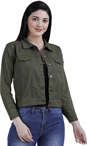 Sleeve Solid Denim Jacket for Women 