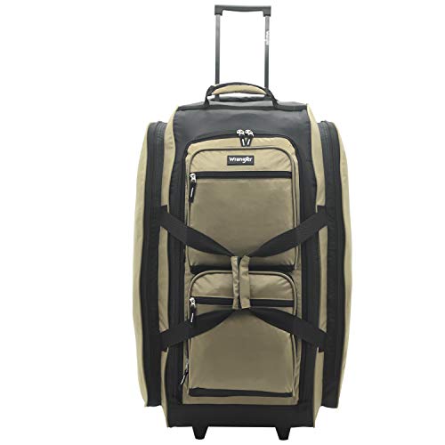 Wrangler Wesley Rolling Duffel Bag, Tannin, Large 30-Inch