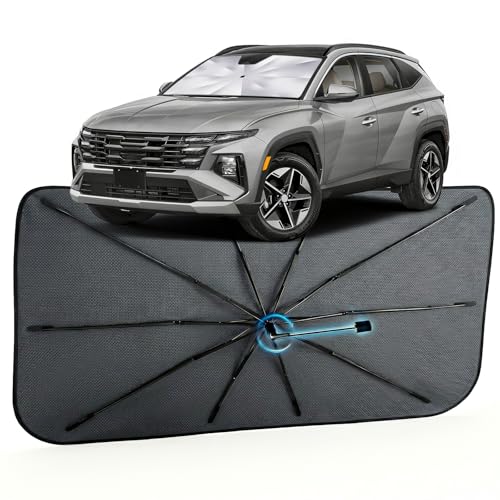 Image of Car Windshield Sun Shade for Hyundai Tucson 2022-2026 -[Reflective Coated Fabric] Sunshade Umbrella for Front Window, Car Shades Sun Visor Keep Car Cool and Protects Interior, 1:1 Exact Fit