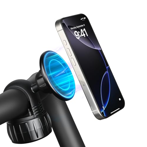 Magnetic Golf Push Cart Phone Holder with 23 N52 Magnets 360 Rotatable MagSafe Phone Mount Compatible with Clicgear Bag Boy Sun Mountain Golf Push Cart Accessories for All Phones