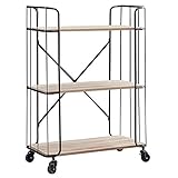 Construction solide et robuste : le chariot de cuisine est construit en MDF Vintage Board et en métal noir.