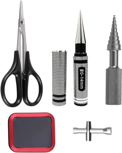 Pobila Herramientas de reparación RC de 0 a 14 mm, perforador, escariador, llave cruzada, cuerpo, escariador, juego de tijeras rectas, bandeja magnética para coche RC barco aviones