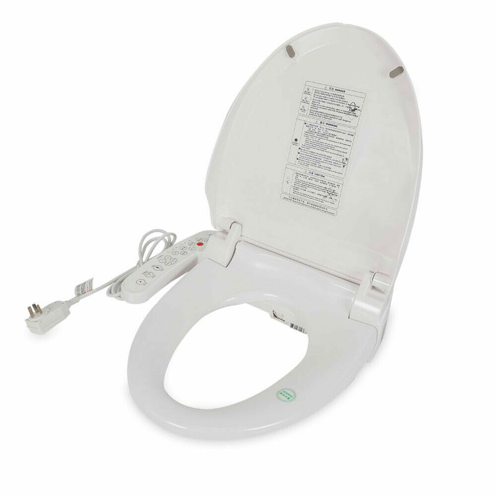 Bidé para inodoro, asiento inteligente de bidé con asiento calentado, control de temperatura, ajuste de 4 niveles, enjuague automático