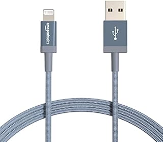 Amazon Basics Nylon Braided Lightning to USB A Cable - MFi Certified iPhone Charger, Dark Grey, 1.8 m & Nylon Braided Lightning to USB A Cable - MFi Certified iPhone Charger, Red, 1.8 m