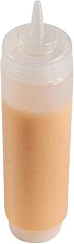 Miniatura 7 de Restaurantware Botella de plástico transparente FIFO de 16 onzas con tapa de repuesto y punta de dispensación de precisión, ideal para restaurantes,