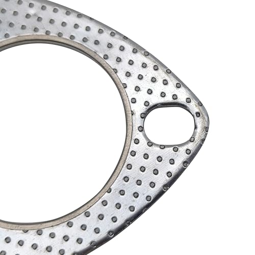 Image of 2.25 Inch Exhaust Gasket 3-Bolt 57mm Flange High Temperature Graphite w /Fire Ring Replacement 2 Pcs
