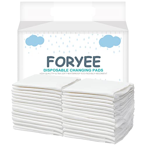 Foryee Disposable Underpads 17 X 24 Inches (25 Pack) Incontinence Bed Pads Heavy Absorbent Soft Non-Woven Fabric Breathable - White #TOP5