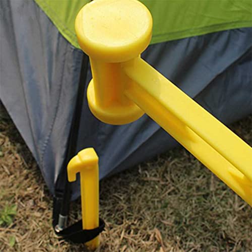 18x Estacas de tienda de campaña extralargas y resistentes de plástico de 13.75 pulgadas, con martillo para camping en playa y caravana miniatura 4