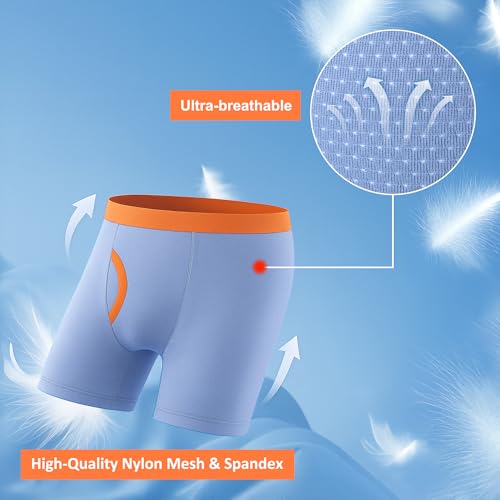 6 Pcs Boys Performance Boxer Briefs –Youth Mesh Breathable Athletic Underwear, Moisture-Wicking，No-Tag Comfort4