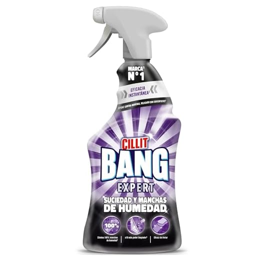 Cillit Bang Manchas de Humedad y Suciedad, potente limpiador juntas negras, baño, cocina, formato spray, 750 ml