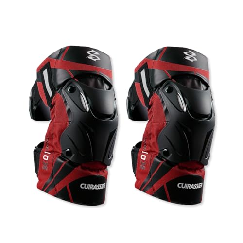 Image of OLYSPM 2 Pieces Motorcycle Knee Pads,MTB Knee Pads,Mountain Bike Knee Pads with Sturdy Shell and Soft Cushioning,Adjustable Motorbike Knee Pads for 40 to 90 KG
