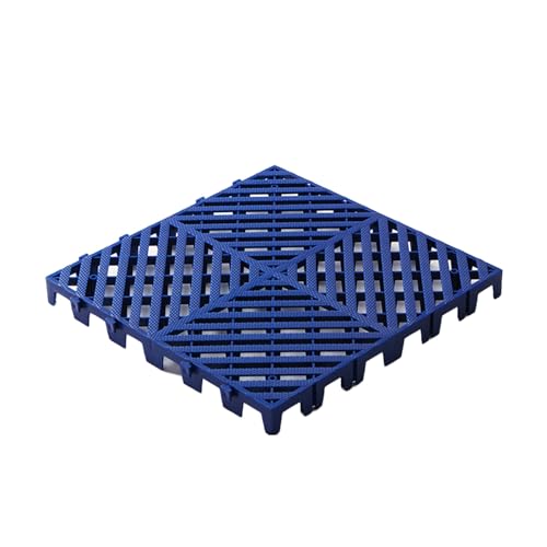 Modular Interlocking Mats, 50x50x5CM Heavy Duty Garage Floor Mats Rubber Mats Floor Tiles Mats Drainage Pool Patio Balcony Yard Pet Area Washing Machine Mats(Blue,50x50x5CM-4piece)