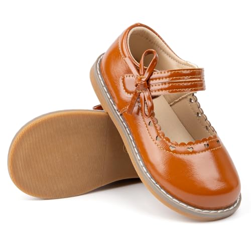 Toddler Girl's Classic Mary Jane Ballet Flat School Uniform Dress Shoes for Wedding Party Flower Girl4