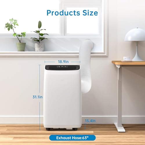 Image of Garvee 1,4000 BTUs Portable Air Conditioner for 750 Sq.Ft Max.Portable AC Unit with Dehumidifier, Fan, Sleep, 24H Timer&Installation Kit, DOE Certified, Ceer 7.7,48dB,Remote Control,1115W,Black