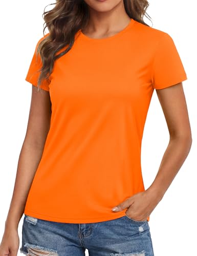 Image of MAGCOMSEN Women's Short Sleeve T-Shirts UPF 50+ Sun Protection Shirts Quick Dry Athletic Running Workout Tops Rash Guard