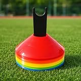 Yunmeryker Hütchen Fussball Trainingshütchen Markierungshütchen, 1er Set aus PE in 4 Farben, Dickes Stapelhütchen für Fußballtraining und Koordination, 22g Logo Dish 1pc