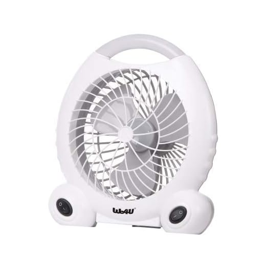 Prabha We4U 6 Volt 6 Inch ACDC Rechargeable Fan Inbuilt Lithium 4 Ah Battery (White)