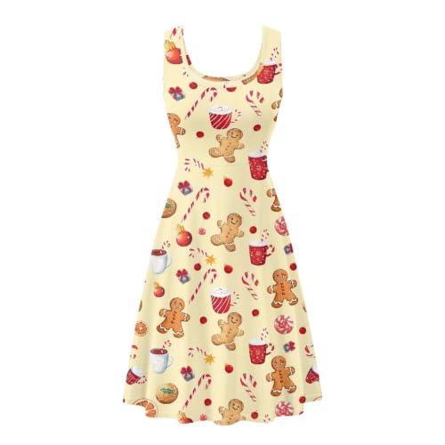 Image of Dreaweet Casual Sleeveless Dresses for Women Girls, Round Neck Tank Dresses with Pockets Summer Sundress Size XS-4XL