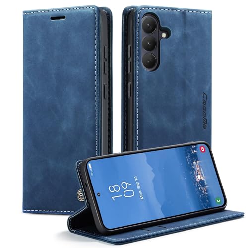 KZB Handyhülle für Samsung Galaxy S26 5G Hülle Premium Leder Klappbar Tasche Flip Case Magnet Kartenfach Standfunktion Klapphülle Schutzhülle für Samsung Galaxy S26 6 3 - Blau