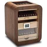 Zigarren-Humidorschrank mit Feuchtigkeits- und Temperaturregelung, hält 110 Zigarren, Zedernholz-Schubladenregale, ideal für Zuhause oder Büro