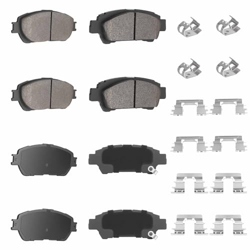8PCS Rear and Front Semi-Metallic Brake Pads Fit for Toyota Sienna 3.3L/3.5L 2004 2005 2006 2007 2008 2009 2010