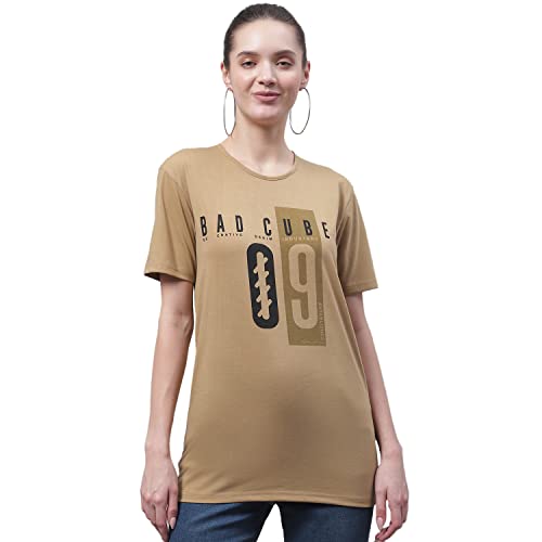 Image of Mack Jonney Women's Round Neck Cotton Printed Regular Fit T-Shirt (Pack of 2)