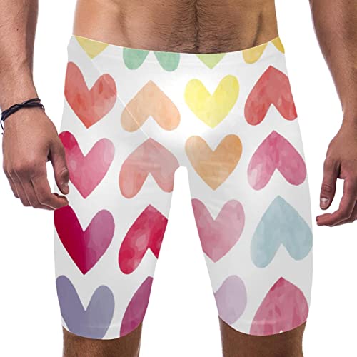 Swim jammer de secado rápido y diseño colorido de corazones para natación