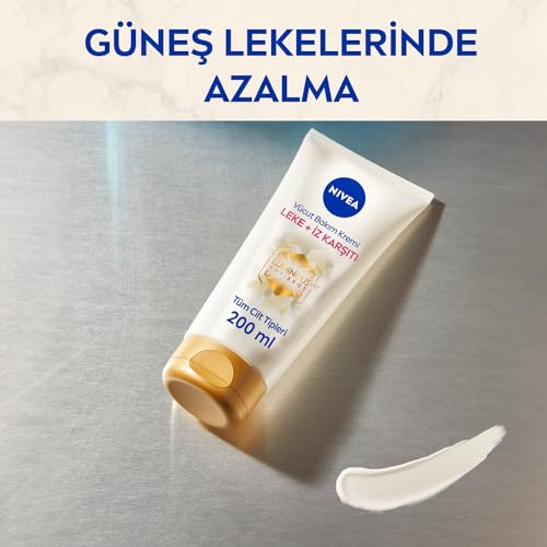 NIVEA Luminous630 Leke ve İz Karşıtı Vücut Bakım Kremi 200ml, Çatlak ve Güneş Lekesi İyileştirici, 48 Saat Nemlendirici