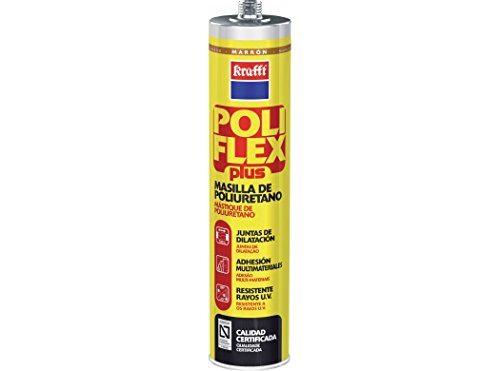 Krafft Sellador Adhesivo Poliflex - Masilla Poliuretano - Adhesivo de Montaje - Color Marrón - 300 gr
