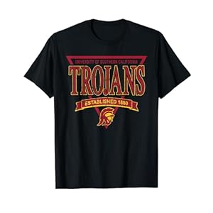 USC Trojans Apparel Vintage 90s Style Logo Black Official T-Shirt