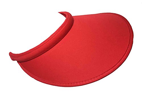 Big Sun Visor Hat Solid Color Cotton Push On Clip On Sun Protection (Red)