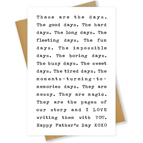 Heartfelt Fathers Day Card for Husband from Wife, Love Letters Card with Envelope & Sticker, Fathers Day Card from Daughter Son Baby, Romantic Message Cards for Dad, Sentimental Dad Gift for First Time Dad