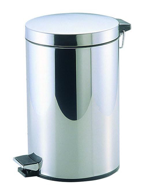 Pearl Metal AZ-7079 Trash Can with Lid, Stainless Steel Pedal Pail, 3.2 gal (12 L)