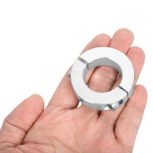 QUARKZMAN 4 Stück Wellenklemme, 1-1/8 Bohrung 1-7/8 AD 1/2 Dicke Doppelt Geteilte Stellringe, Aluminium Wellenkragen mit Stellschrauben, Silber
