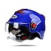 BOSEMAN Casco de Motocicleta con Visera, Adecuado para ciclomotores, Scooters, cruceros, Pase la Prueba de colisión para Cumplir con la Seguridad Vial(Azul)