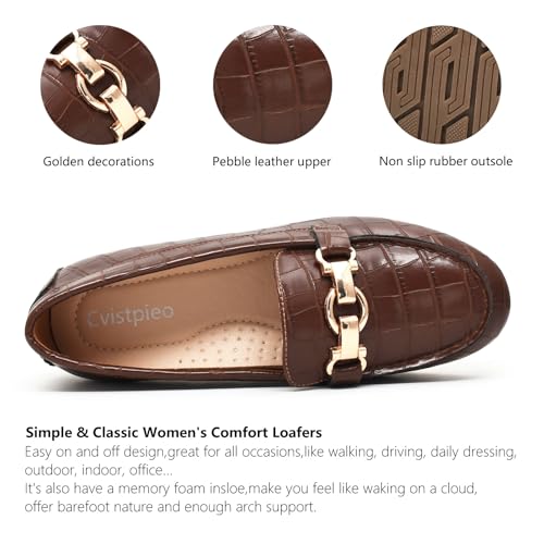 Image of Cvistpieo Loafers for Women Business Casual Shoes Comfortable & Lightweight Penny Loafers Slip On Work Flats