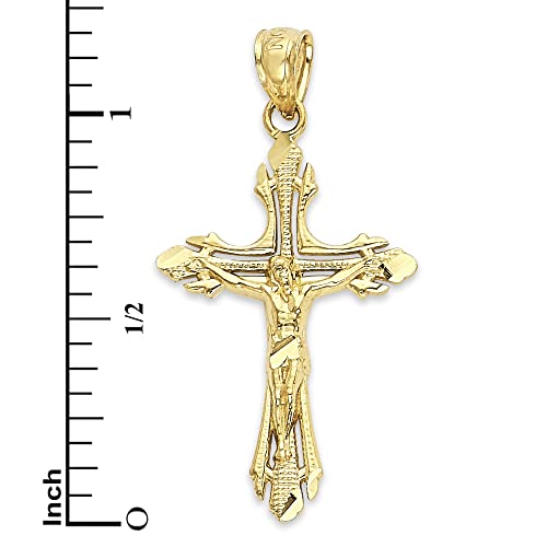 Solid 10k Gold Crucifix Pendant - Religious Gifts4