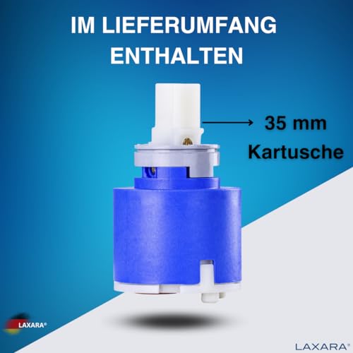 LAXARA Universal Ceramic High Pressure Cartridge 35mm 121894-K35A with Temperature Limiter - Replacement Part for Many High Pressure Taps