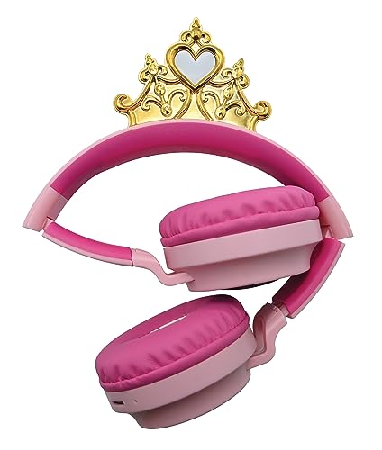 Lexibook, Principesse Disney, Cuffie 2-In-1 Wireless E Cablate Con Corona Da Principessa, Suono Di Alta Qualità Limitato A 85 Db, Effetti Luminosi, Pieghevoli, Regolabili, Ricaricabili, HPBT015DP - 3