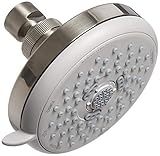 hansgrohe Croma 100 4-inch Showerhead Low Flow Modern 3-Spray Full, Pulsating Massage, Intense Turbo Water Saving with QuickClean in Brushed Nickel, 04733820