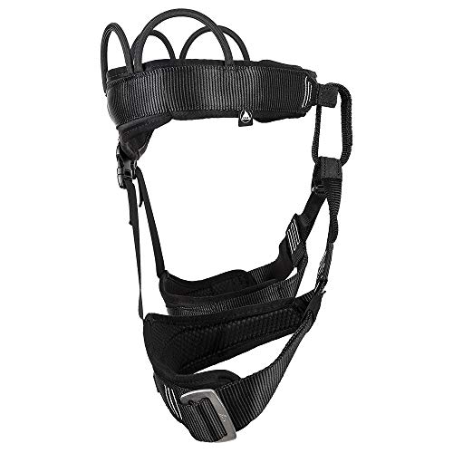 Cadeirinha de Escalada e Rapel Clássica Ajustável Preto Conquista Montanhismo