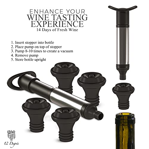 image for 12 Degrés Wine Chiller Set - Perfect Wine Gifts for Women & Men - Sta
